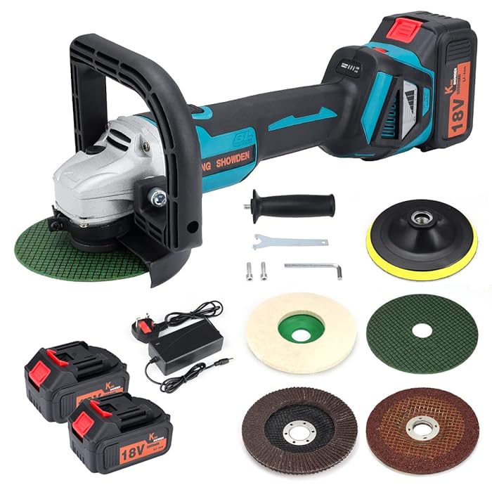 Buy 18V Cordless Angle Grinder, King showden 125mm 1280W Brushless
