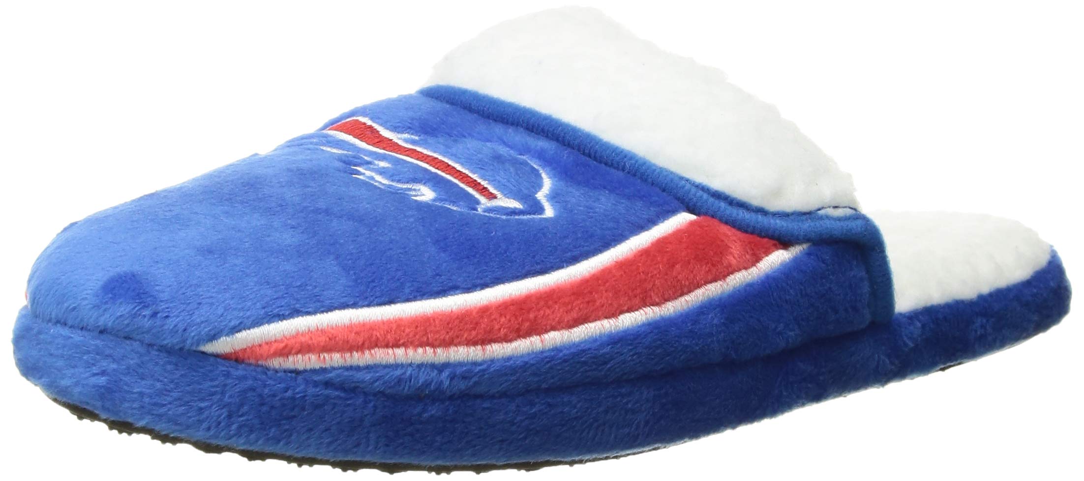 FOCO Men's NFL Slide New York Giants Logo Sherpa Slippers, Team Color, 9-10
