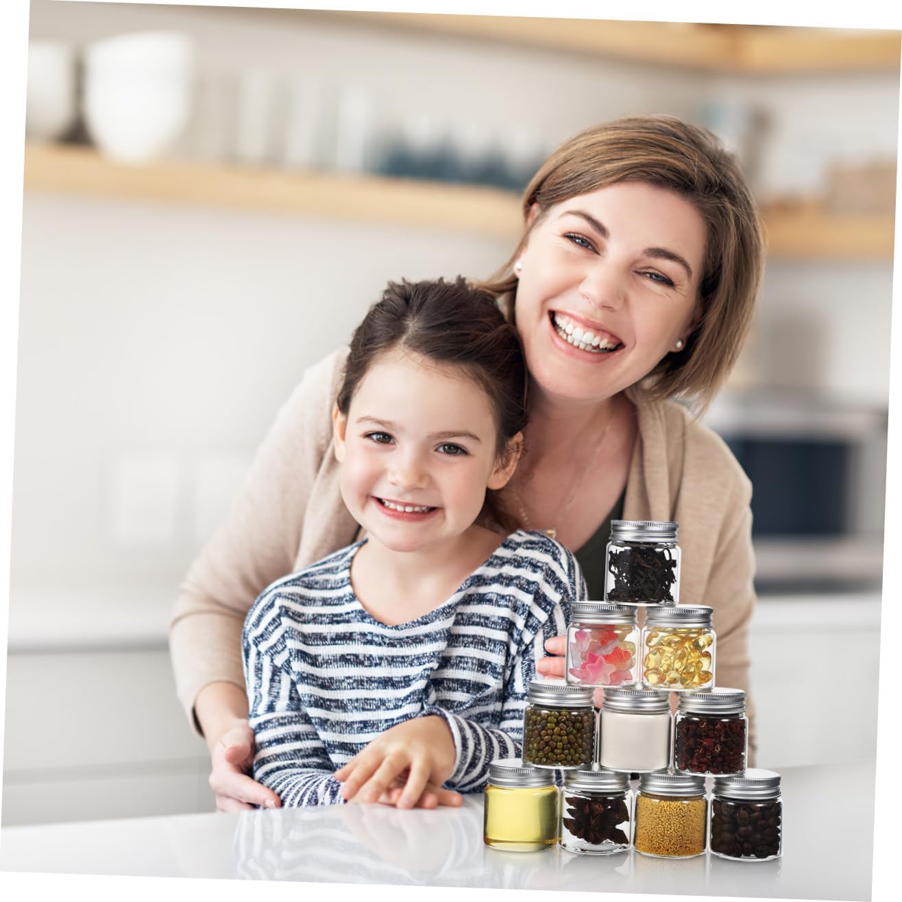 OUNONA 20 Pcs Glass Jar Sealing Lid Spice Jar Storage Jars Airtight Small Jar with Lid Lids Food Jar Food Containers Kitchen Canisters Tea Coffee Sugar Canisters Aluminum Cap