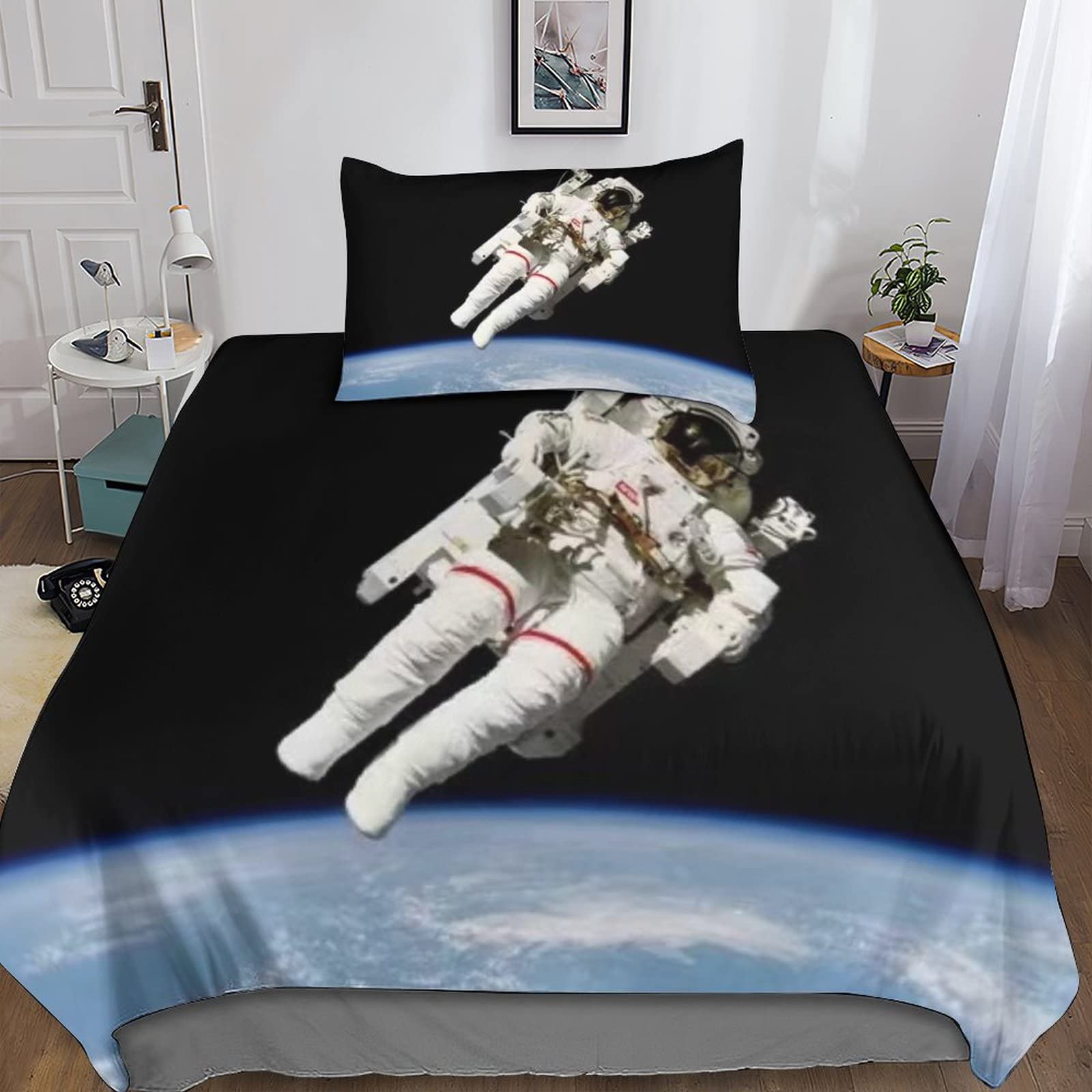 Housses de couette astronaute 3D en polycoton de qualité avec taies