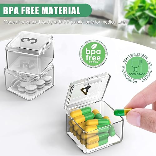 Miniatura 3 de Organizador mensual de píldoras, pastillero de 30 días, fácil de abrir, compartimentos grandes, estuche portátil para viajes, organizador de