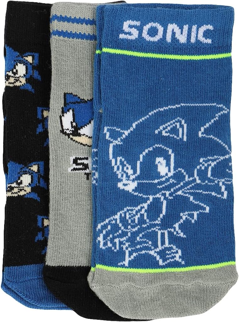 MaxBoys Sonic Printed Ankle Length Socks - Pack of 3
