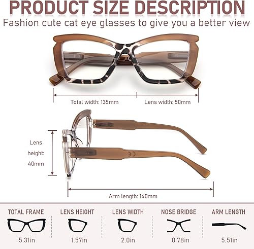 Miniatura 5 de MMOWW Gafas de lectura de ojo de gato para mujer, paquete de 3 unidades, a la moda, con bloqueo de luz azul, para lectura de computadora con bisagra