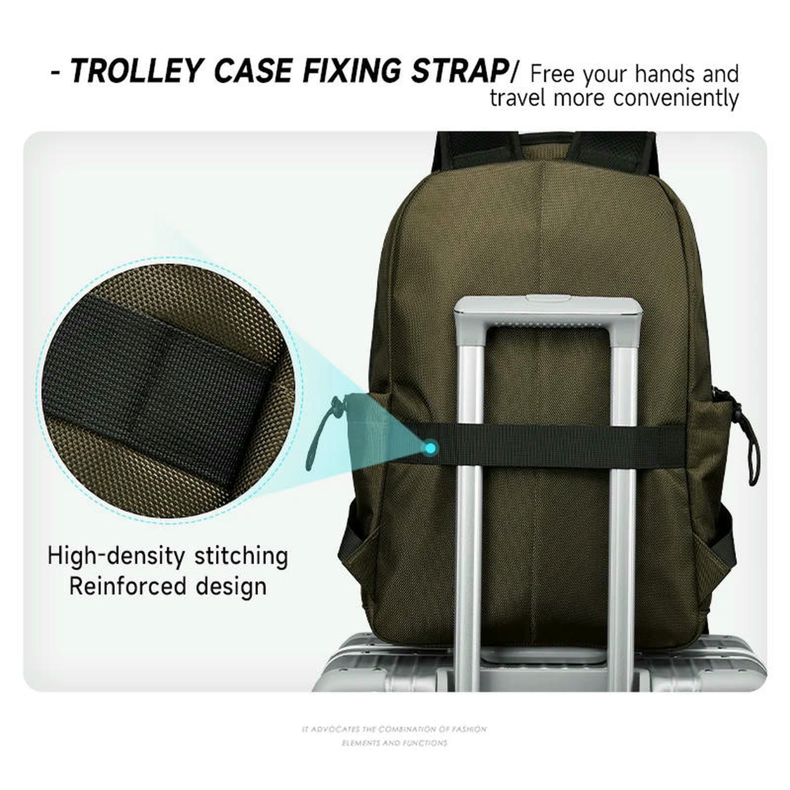 Rucksack Reiserucksack Mit Großem Fassungsvermögen Für Herren, wasserdichte Schul- Und Laptoptasche, Erweiterbarer Business-wanderrucksack-Oxford-schwarz