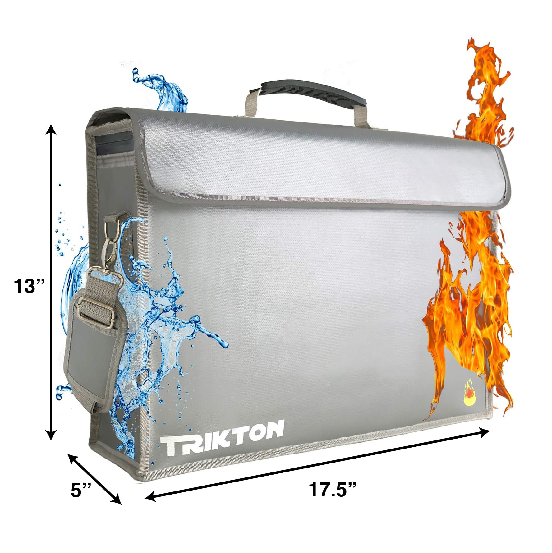 Fireproof & Waterproof Document Bag XXL 17.5x13x5 with TSA Lock