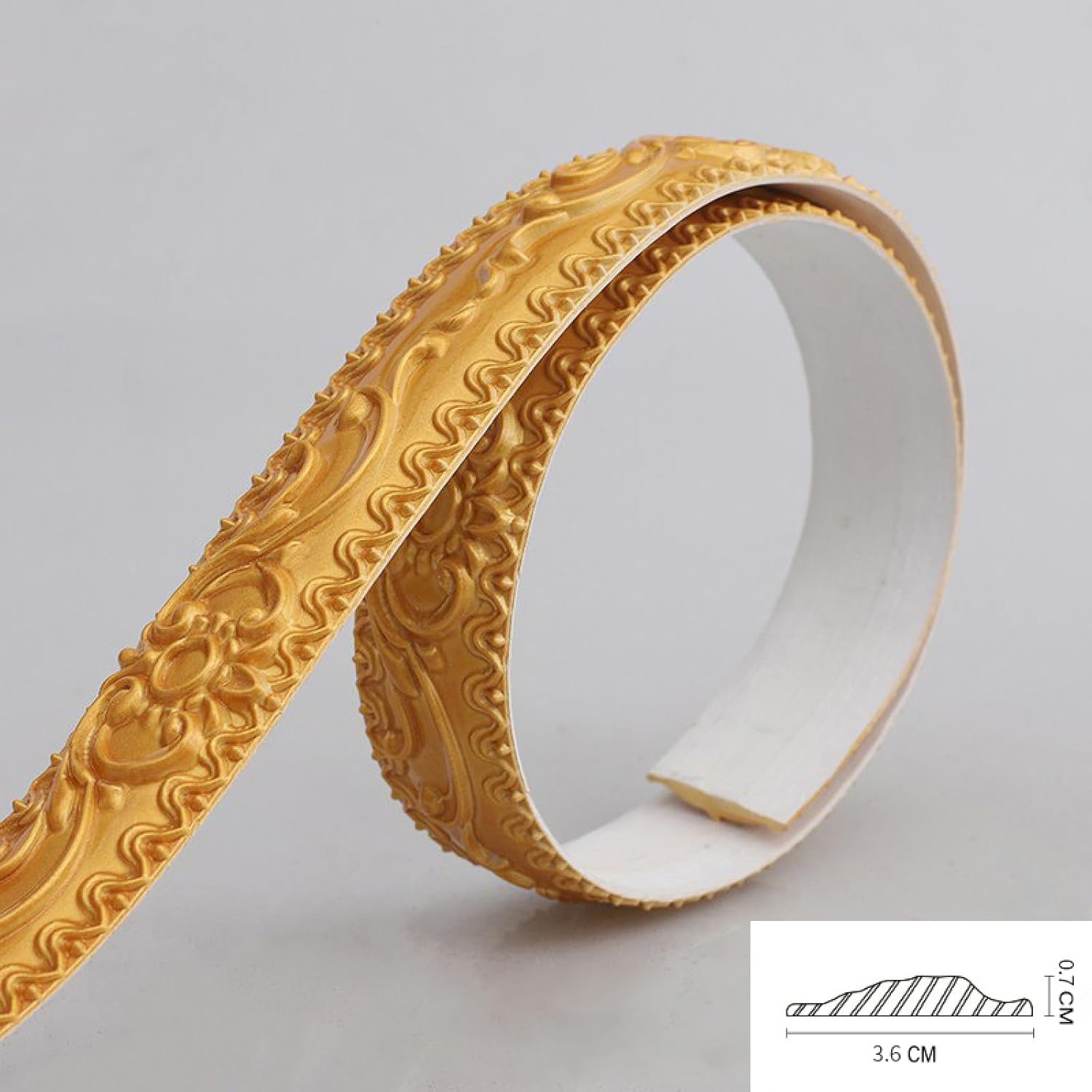 Wallpaper Border Peel and Stick for Bathroom Wall Border Sticker Home Ceiling Decorative Border 9-Gold 3.6 x 500 cm