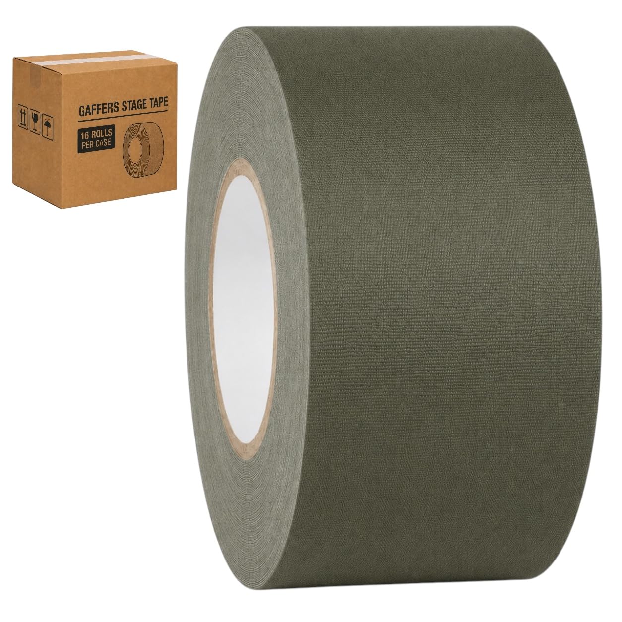 GGR Supplies CGT-80 Gaffers Stage Tape, Olive Drab, 3 in x 60 yd, 16-Pack