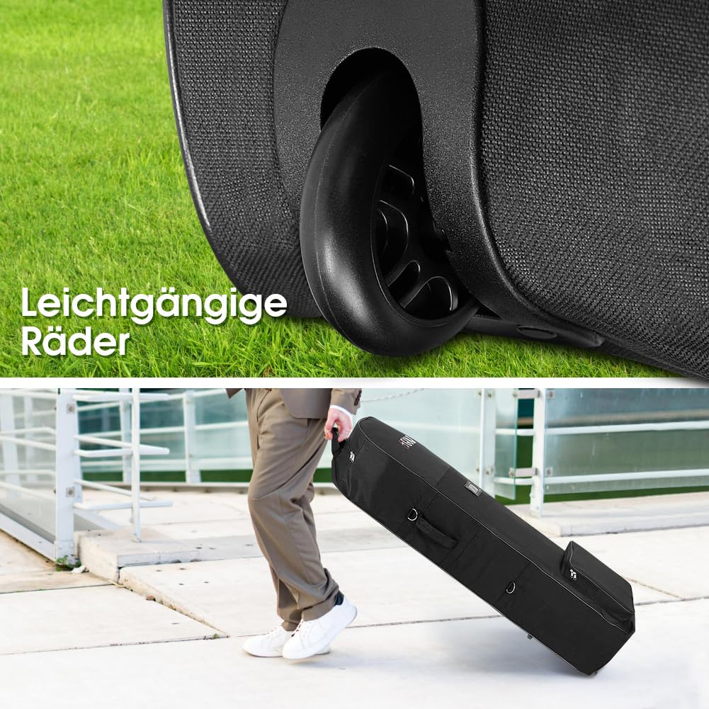 Sac de voyage de golf à roulettes, sac de golf de voyage pour compagnies aériennes, tissu Oxford 600D résistant à l'usure, sac de voyage de golf avec barre de support réglable