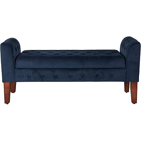 HomePop Velvet Tufted Storage Bench Settee: Exquisite Comfort with Ample Space