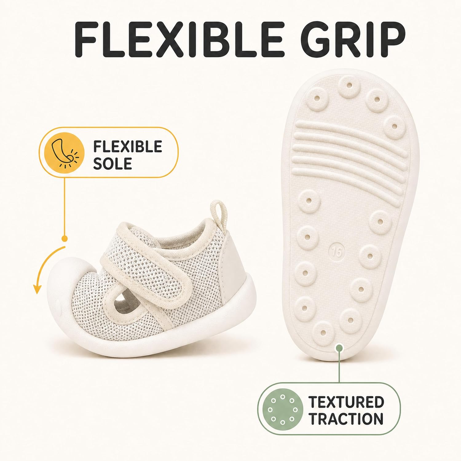 Baby First-Walking Shoes 1-4 Years Kid Shoes Trainers Toddler Infant Boys Girls Soft Sole Non Slip Cotton Canvas Mesh Breathable Lightweight TPR Material Slip-on Sneakers Outdoor