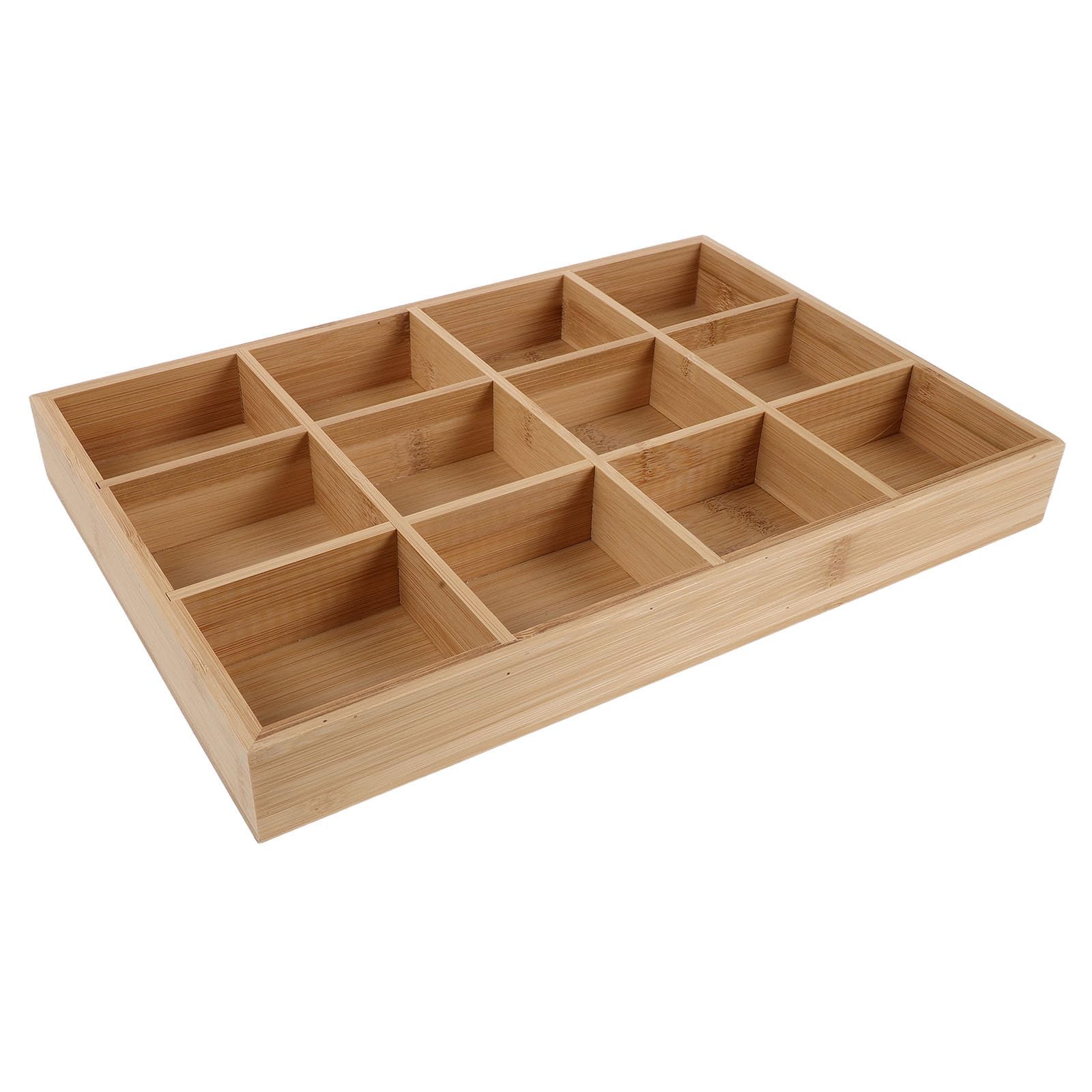 Cabilock Caja Organizadora de Bambú con 12 Compartimentos para Ropa Interior y Calcetines, Separador Sanitario para Armarios y Organización de Dormitorio