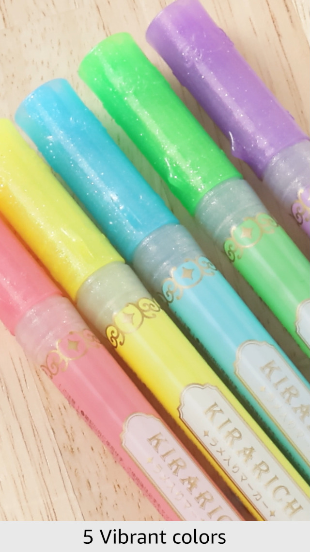 Zebra Pen Kirarich Glitter Highlighters - Chisel Tip, Purple Ink, 12-Pack (Add Sparkle To Notes & Art)