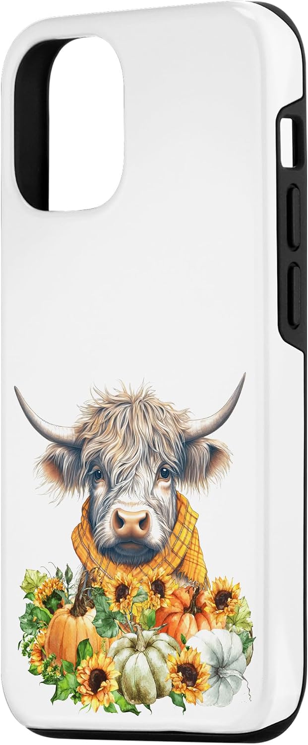 iPhone 12/12 Pro Funny Highland Cow For Women Farmer Mom And Autumn Fall Case