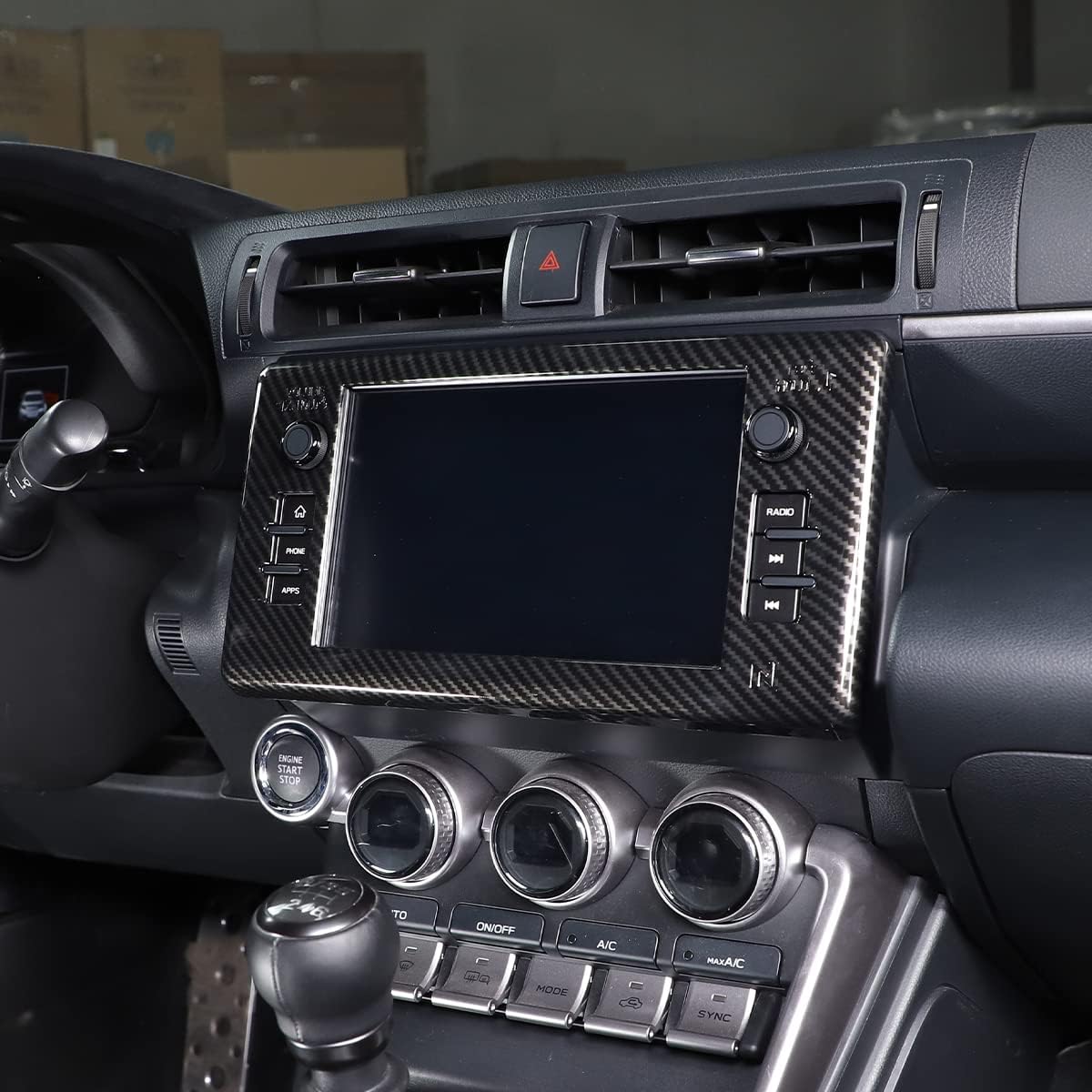 Fit for 86 GT86 2022/Sub@ru BRZ ZD8 2022 Car Interior Sticker Accessories Central Control Navigation Screen, Decorative Cover Protective Frame Sticker ABS 1PCS (ABS Carbon)