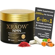 NMN Supplement 1000mg, Resveratrol, CoQ10, Glutathione, Curcumin & Saffron
