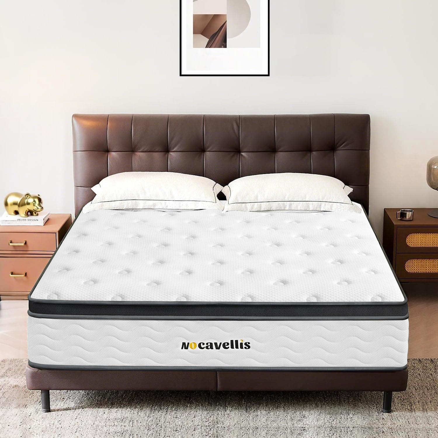 Queen Mattress 12 Inch Hybrid Mattresses Size with Gel Memory Foam, Queen Bed Mattress Pocket Spring for Cool Sleep Pressure Relief Breathable Comfort Soft in a Box, Medium Firm Feel