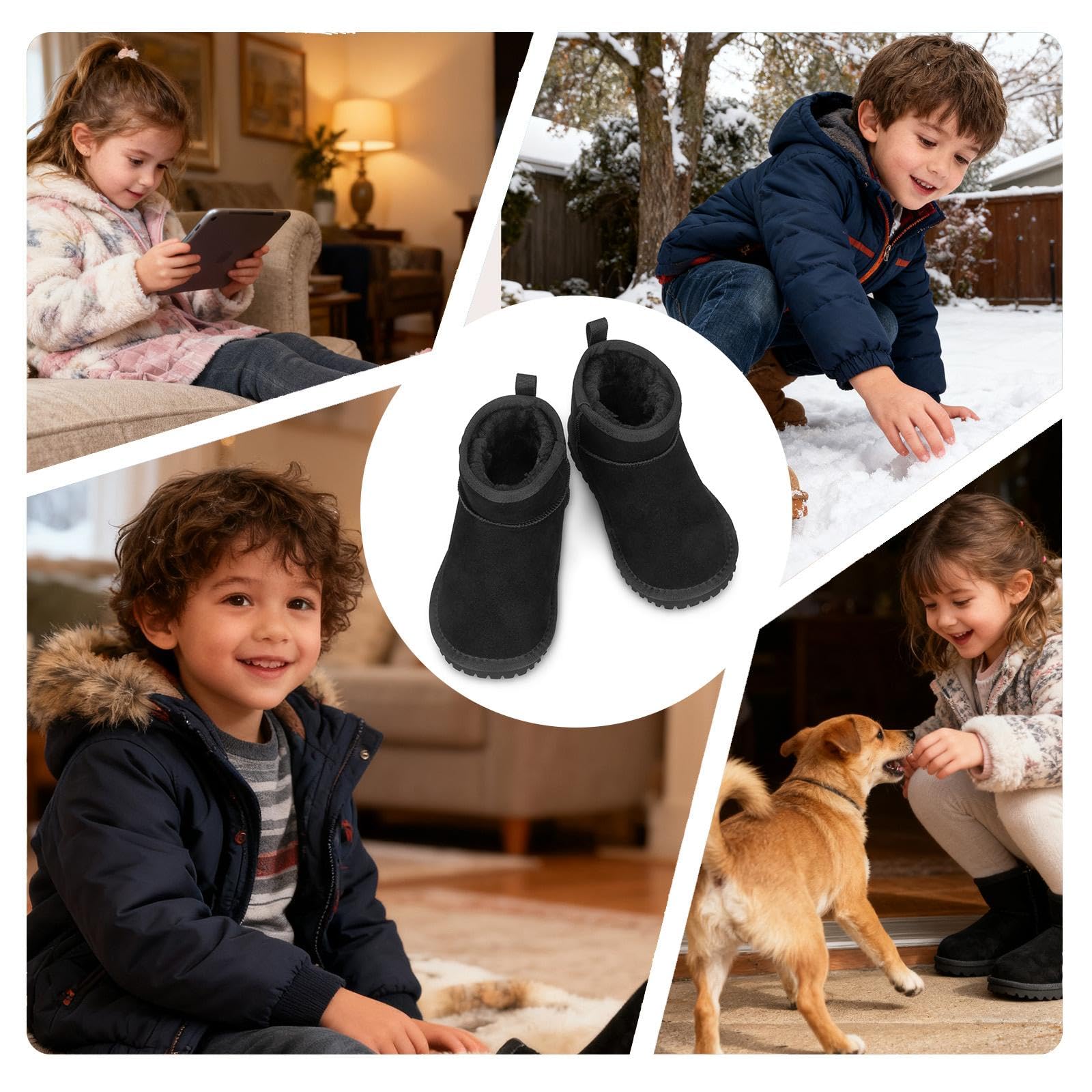Mishansha Bottines d'hiver pour Enfant Chaudes GR.24-36