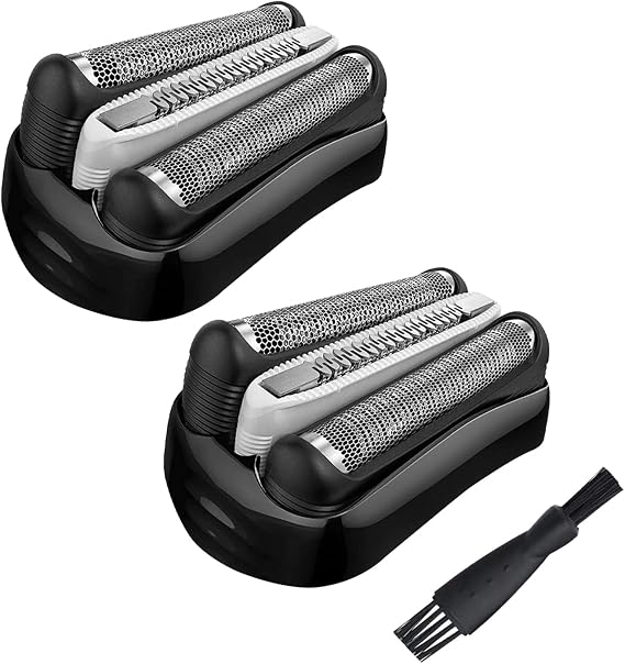 2 Pack 32B Replacement Shaver Heads Compatible with Braun Series 3 Electric Head Shaver, Compatible with Braun Series 3 3040s, 3010s, 310s, 3000s, 3050cc, 3080s, 390cc Etc, Black (32B-2)