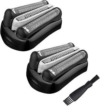 2 Pack 32B Replacement Shaver Heads Compatible with Braun Series 3 Electric Head Shaver, Compatible with Braun Series 3 3040s, 3010s, 310s, 3000s, 3050cc, 3080s, 390cc Etc, Black (32B-2)