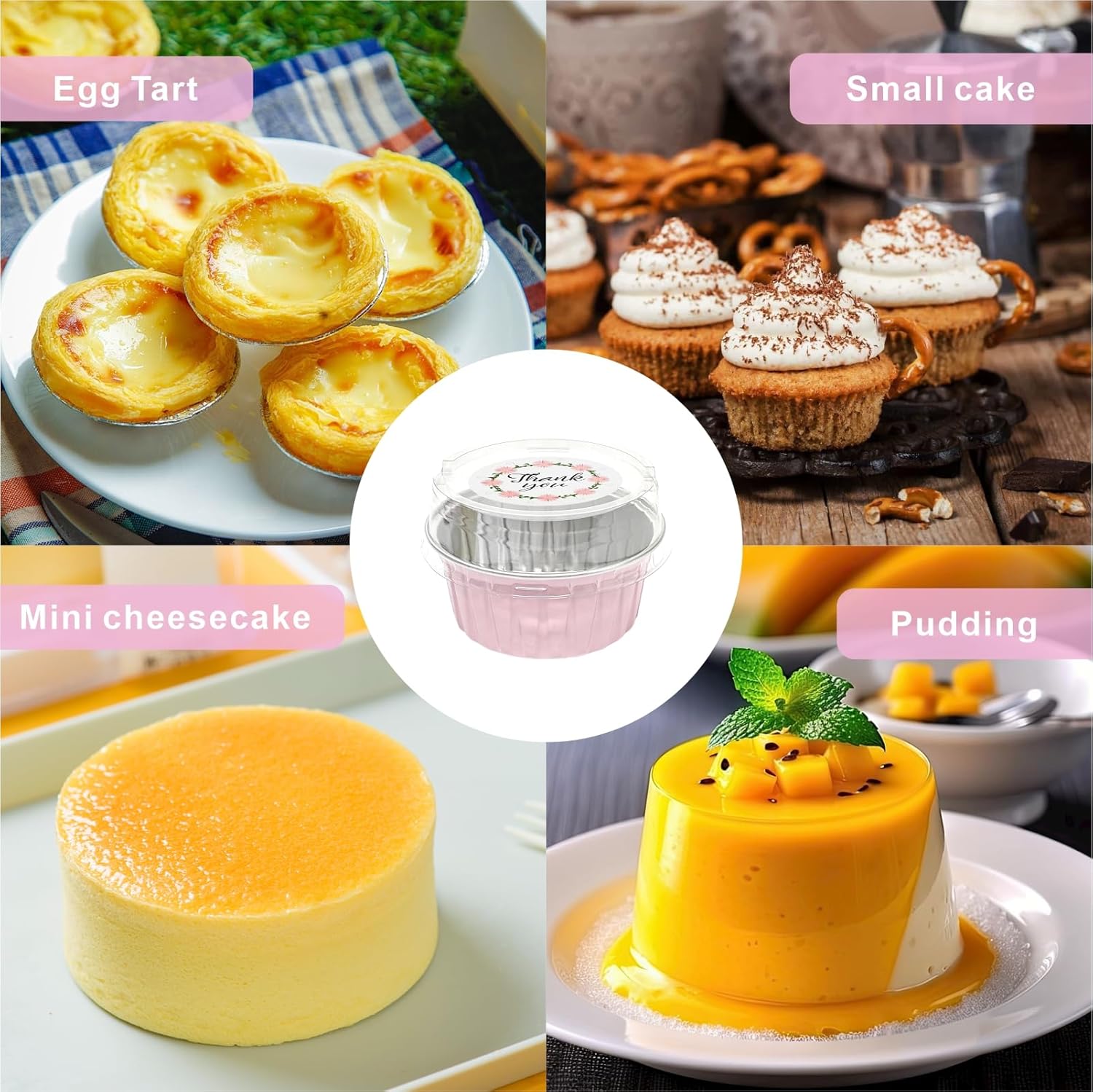 Eunika 4 Rolls Jelly Roll Batting Strip &100 Pcs Aluminum Foil Cupcake Baking Cups