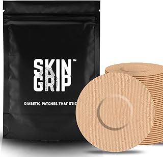 Skin Grip Adhesive Patches for Freestyle Libre 3 – Waterproof & Sweatproof for 10-14 Days, Pre-Cut Adhesive Tape, Continuous Glucose Monitor Sensor Cover – 20 Pack, Tan