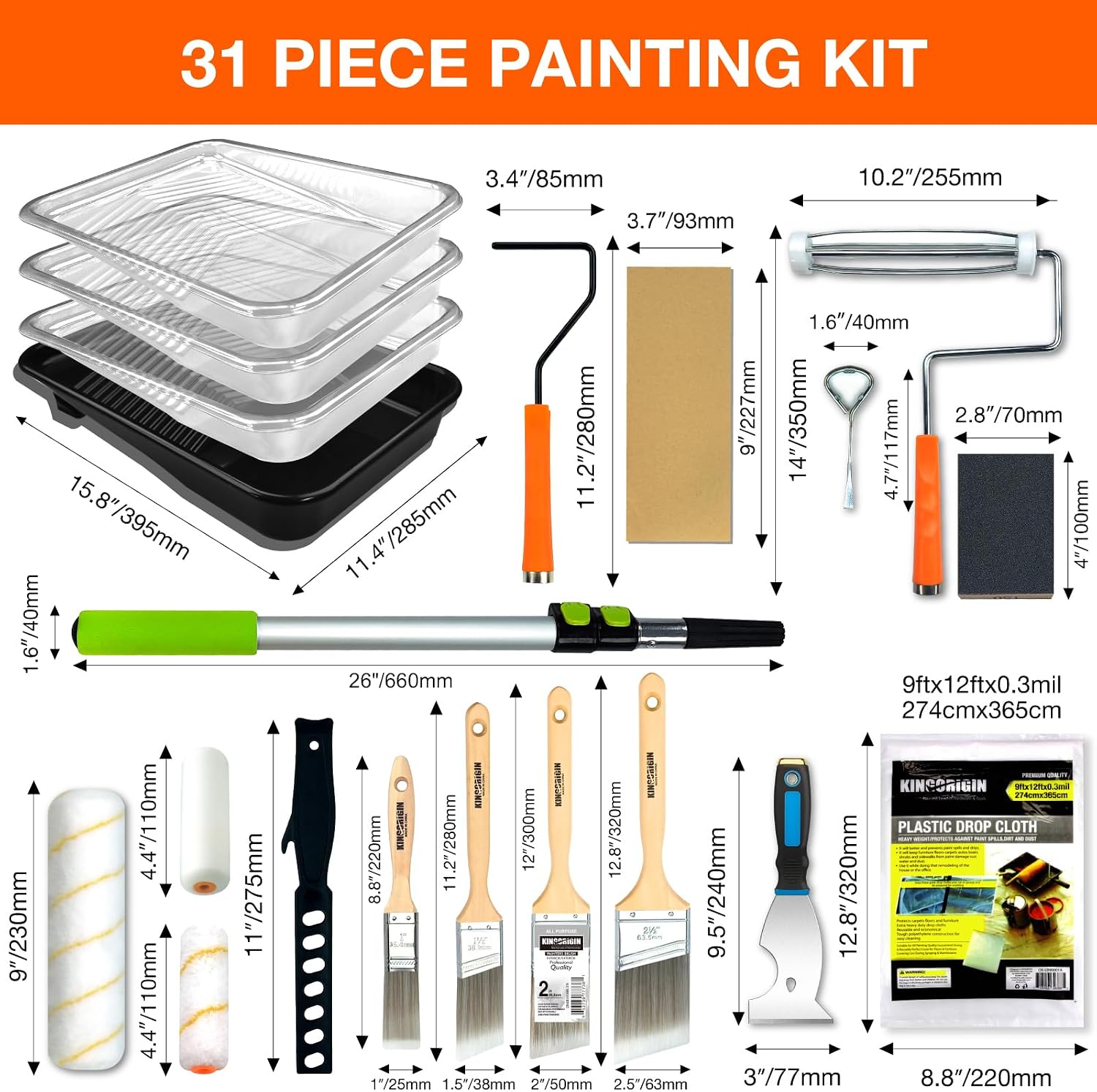 King Origin 31 PCS Paint Roller Kit