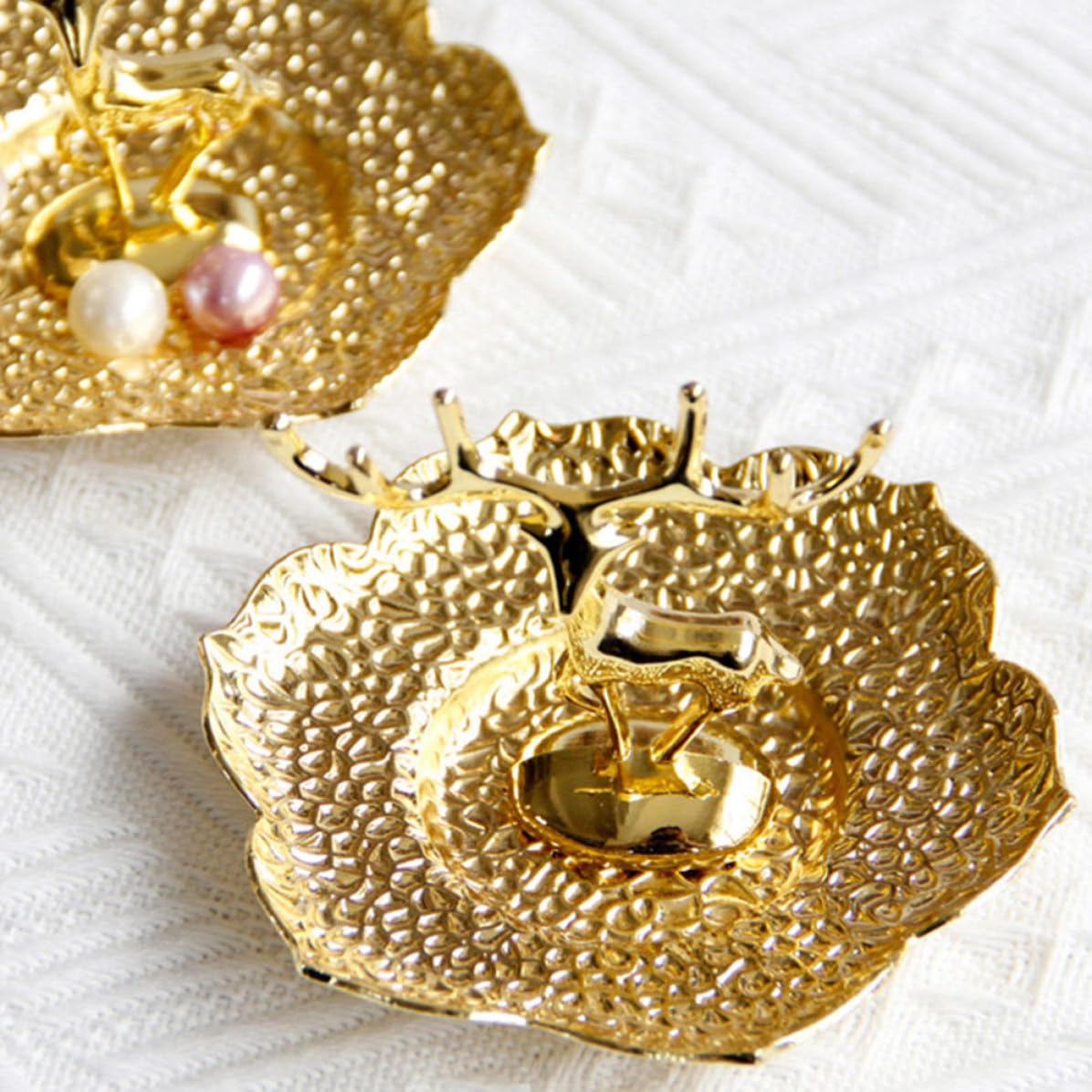 6 Piezas Bandeja para Joyas Dorada de Cobre Ciervo, Mesa Decorativa