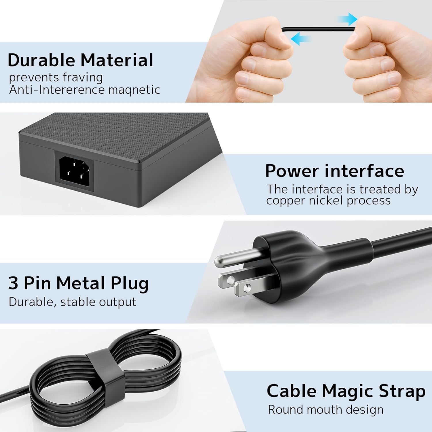 240W Charger Replacement for ASUS ROG Zephyrus G14 G16 GU605 ROG Flow Z13 TUF Gaming A16 A18 A14 FA608 FA808 FA401 ProArt PX13 P16 HN7306 H7606 Rectangle Conn AC Adapter Power Supply Cord