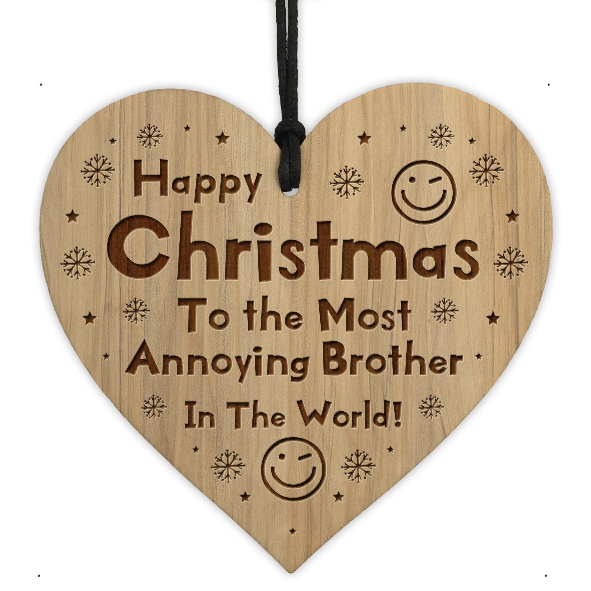 Red Ocean Christmas For Brother FUNNY Engraved Heart Gift From Sister Joke Gift For Him