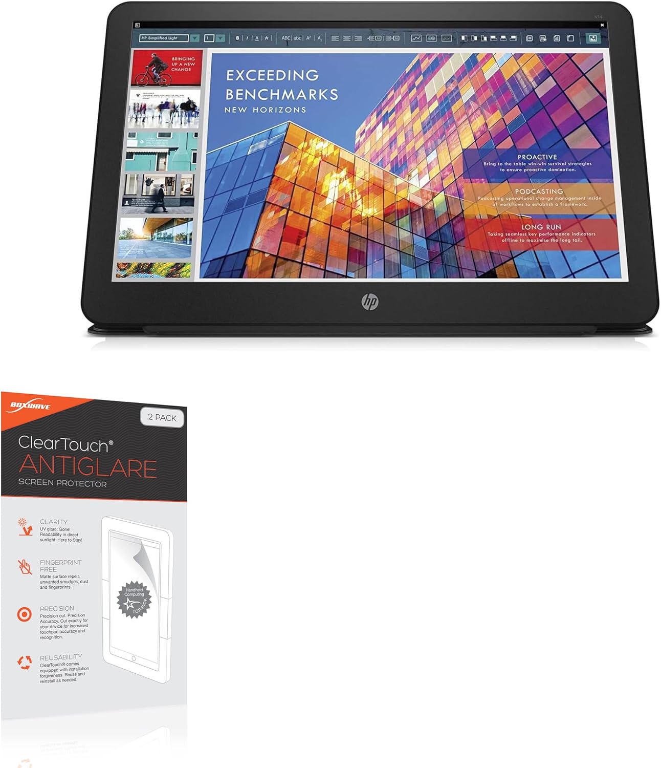 BoxWave Screen Protector Compatible With HP V14 - ClearTouch Anti-Glare (2-Pack), Anti-Fingerprint Matte Film Skin