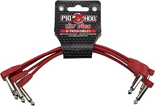 Pig Hog Lil Pigs 6 in Low Profile Patch Cables 4 Pack, Candy Apple Red