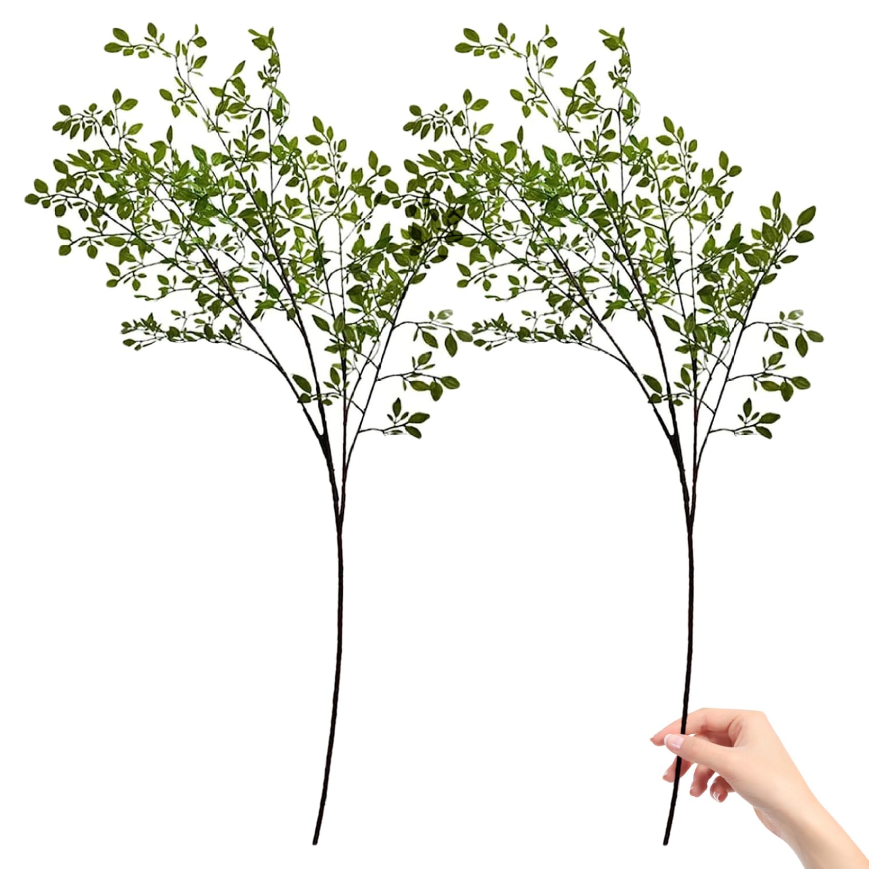 NASSMOSSE 2Pcs 43inch Long Artificial Nandina Faux Greenery Stem Bendable Plant for Vase Photography Decor