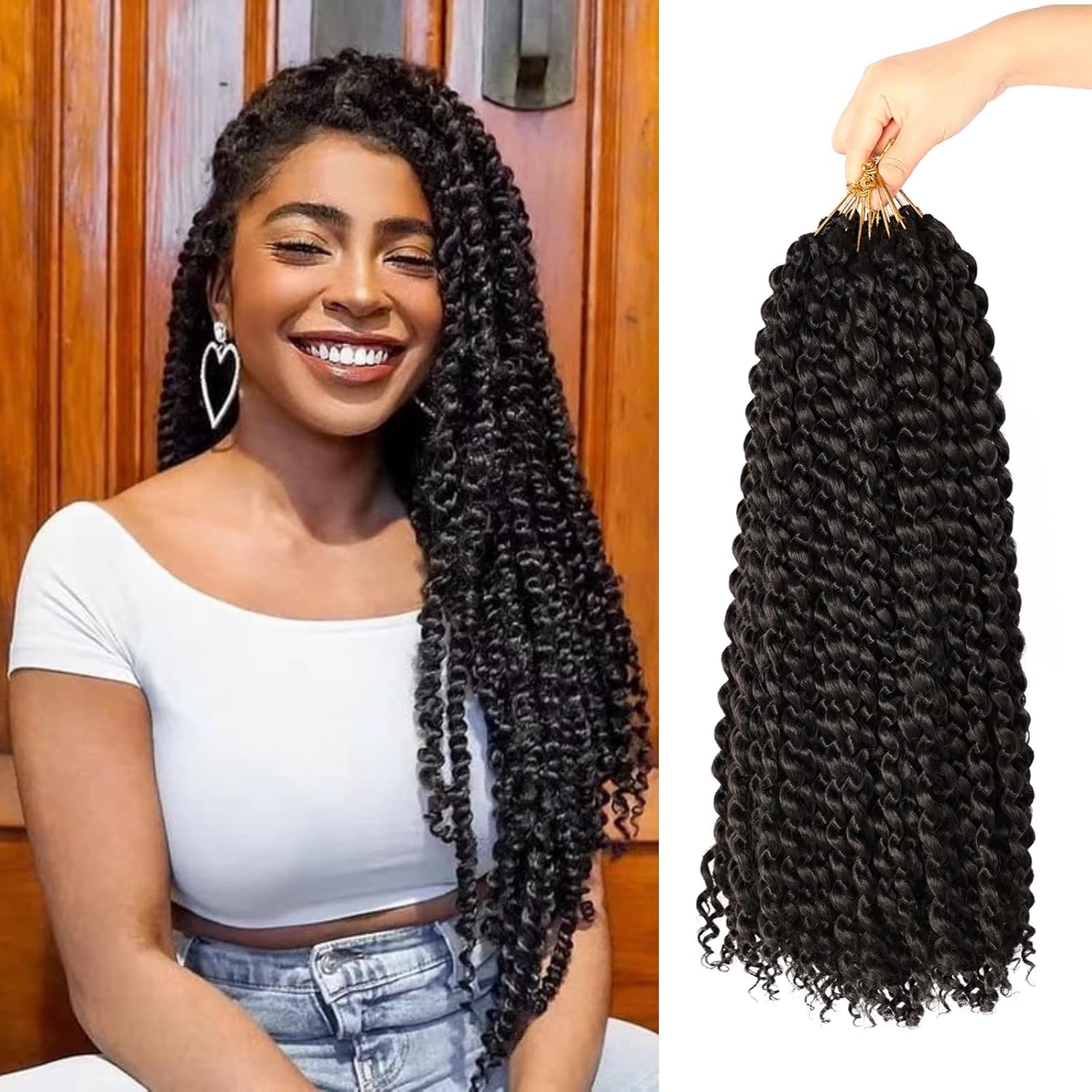 Passion Twist Hair - 8 Packs 18 Inch Passion Twist Crochet Hair For Women, Crochet Pretwisted Curly Hair Passion Twists Synthetic Braiding Hair Extensions (18 Inch 8 Packs, #2)