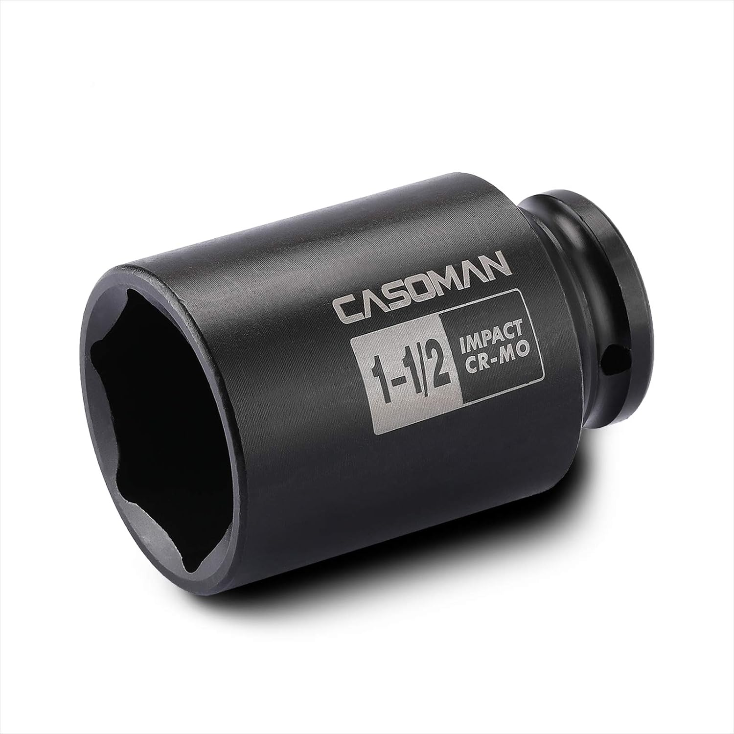 CASOMAN 6-Point 1/2-Inch Drive Deep Impact Socket- 1-1/2" (SAE), CR-MO, 1/2-inch Drive 6 Point Axle Nut Socket for Easy Removal of Axle Shaft Nuts (1-1/2")