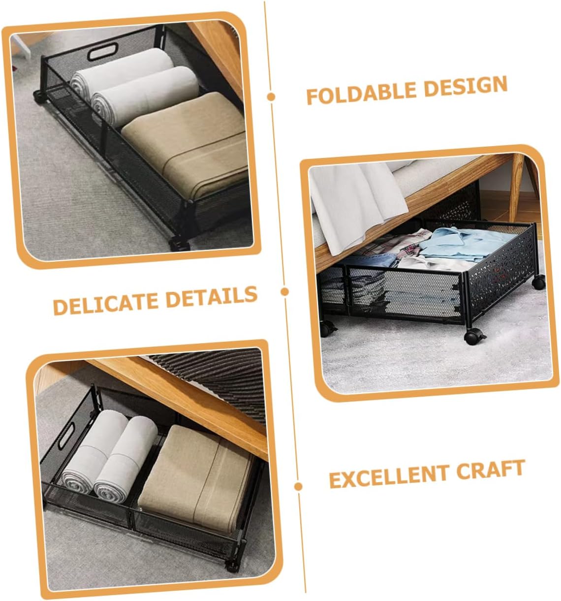 Foldable Under Bed Storage Organizer Space Saving Containers for Clothes Shoes and Blankets Multi Purpose Style Design for Tidy Rooms Capacity Storage