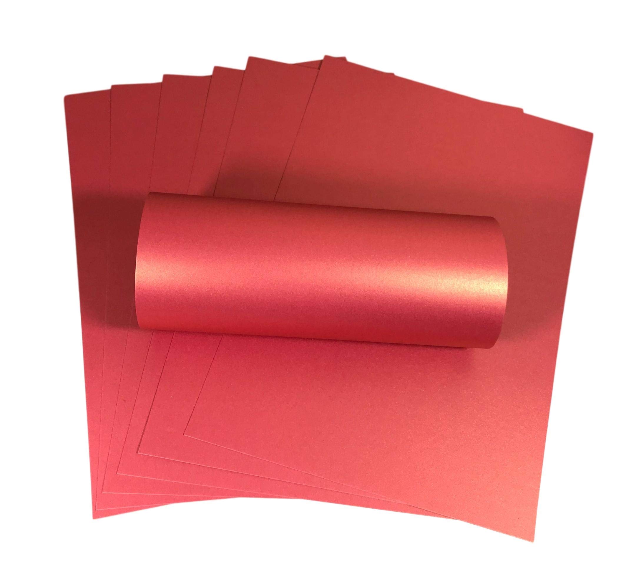Syntego Magenta 10 Sheets A4 Card With Gold Pearlescent Shimmer Decorative One Sided 300Gsm