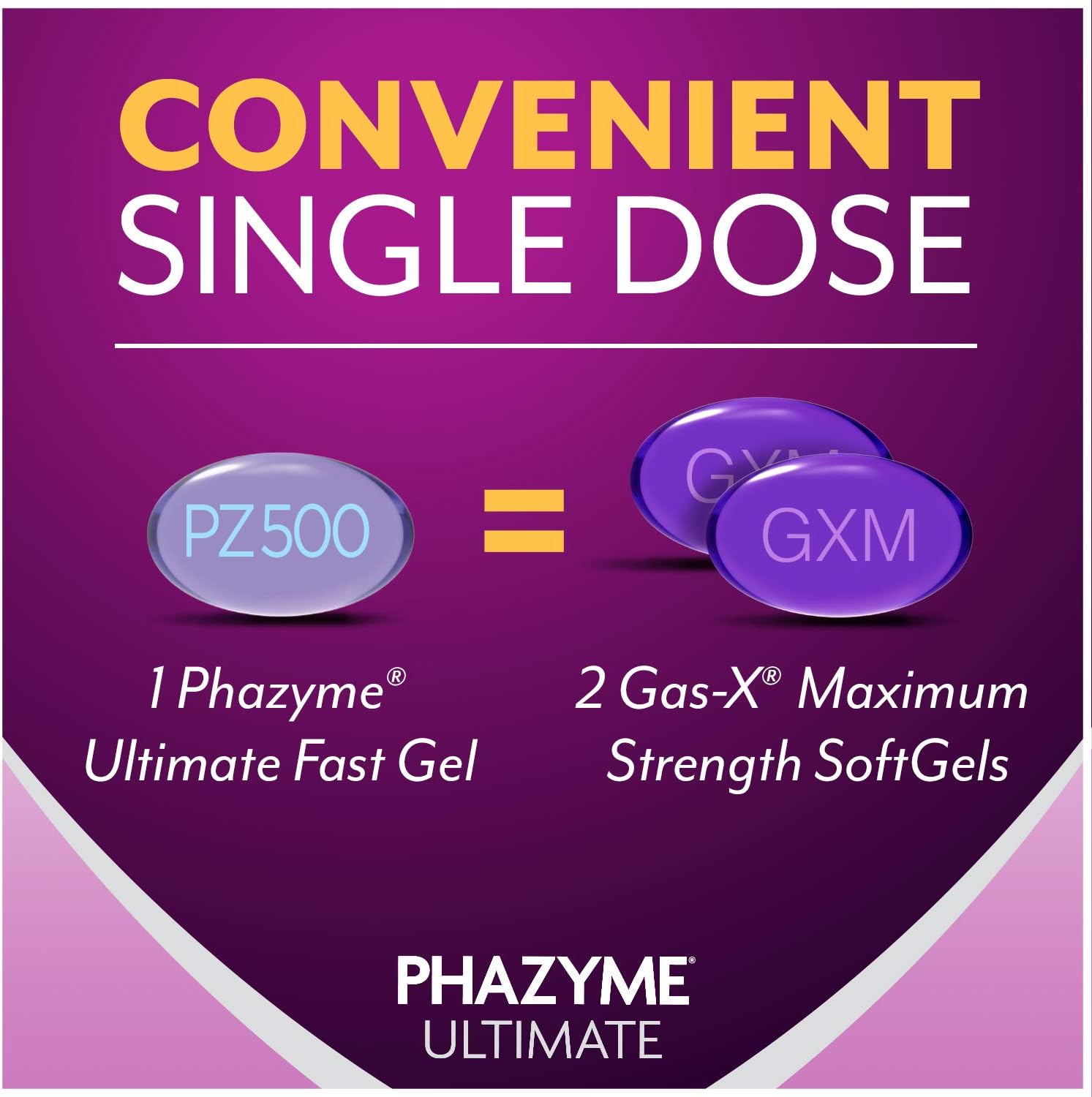 Phazyme Ultimate Gas Bloating Relief Works in Minutes 500 mg Simethicone Fast Gels, 20 Count