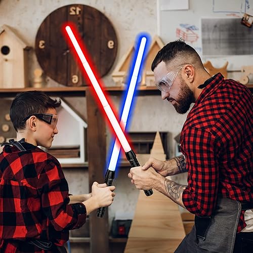Miniatura 4 de Sables de luz para niños, sable de luz con sonido FX (sensible al movimiento) y mango realista, juego de sables de luz expandible para fiestas de