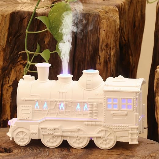 Inditradition Plastic Train Engine Shape Aroma Diffuser Humidifier For Room | Ultrasonic Aromatherapy Essential Oil Vapori...