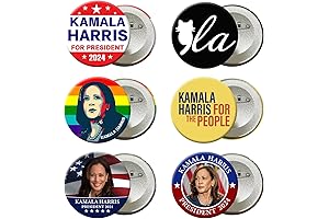 6 Pack Kamala Harris 2024 for President Enamel Pin Button Set
