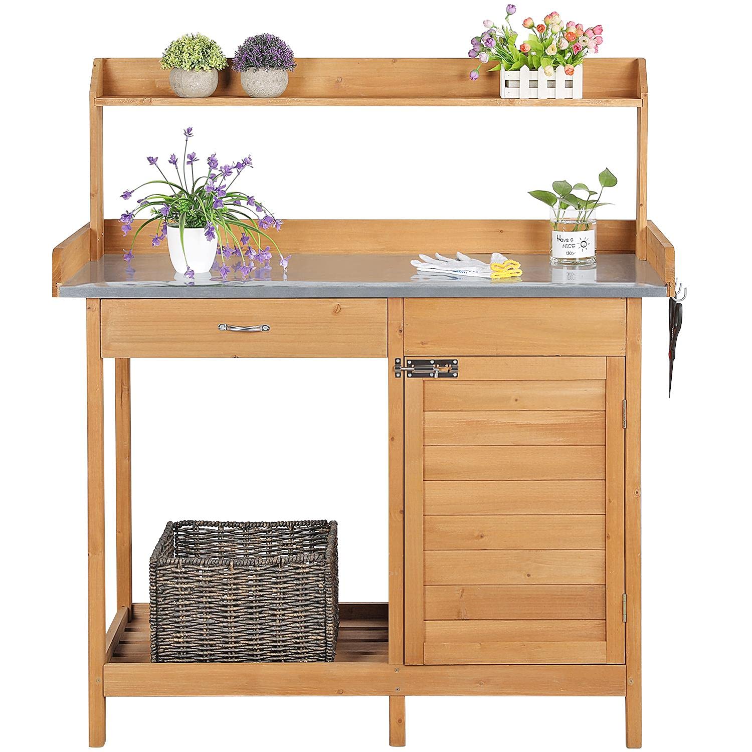 costoffs Garden Potting Table, Planting Workbench, Wood