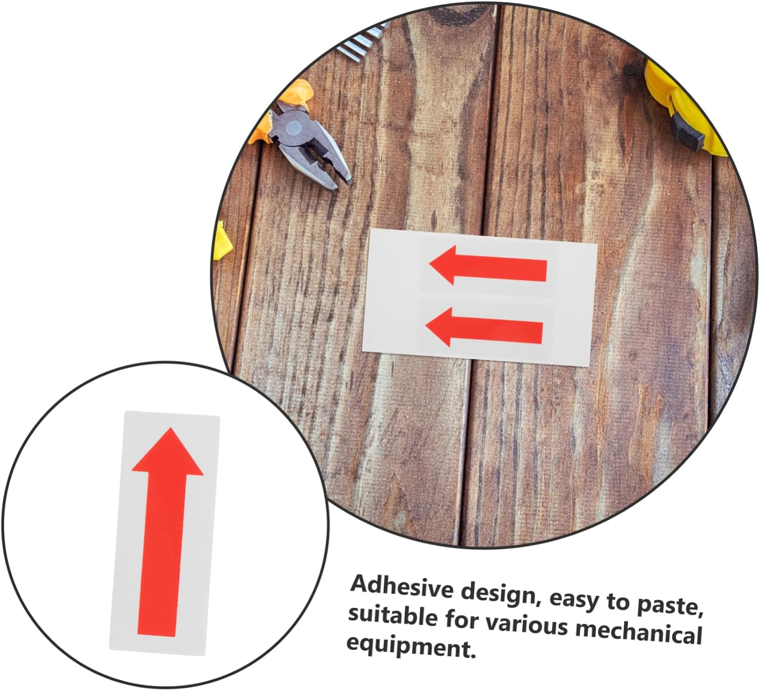 Cabilock 6pcs Directional Arrow Stickers Warning Decals Equipment Indicators Adhesive Signs for Workplace