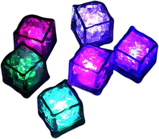 Juego de 12 colores LED de hielo para bandejas de bebidas, decoraciones de vino activadas por agua para bodas y fiestas