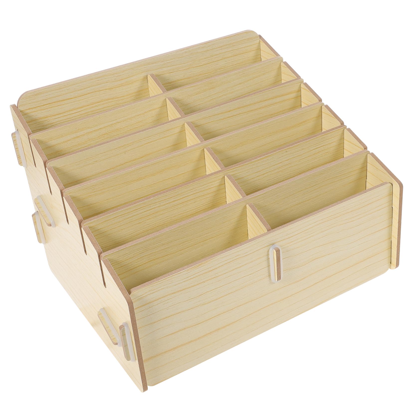 Caja de Almacenamiento para Madera Organizador Portátil de Compartimentos Estuche Compacto y Ligero para Clasificar y Proteger Tarjetas