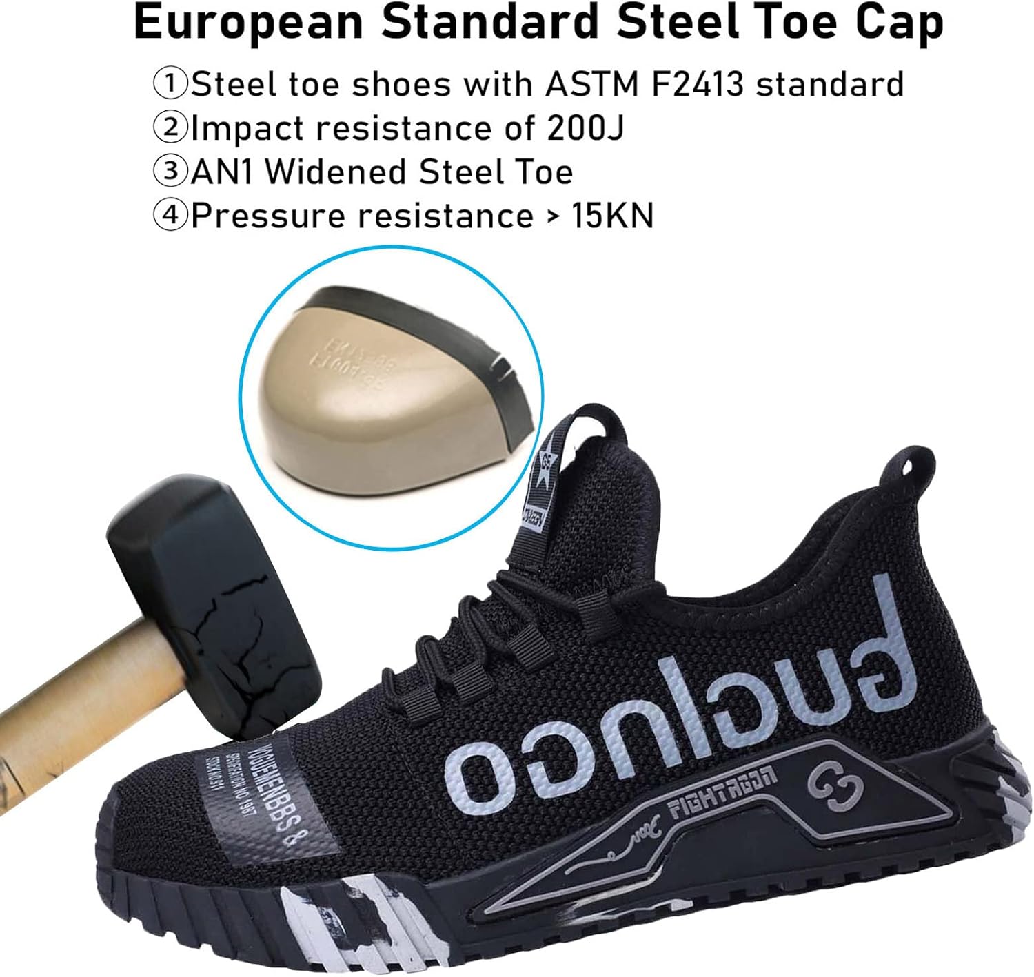 Men and Women Composite Toe Indestructible Non-Slip,Men Composite Toe Shoe for Women Work and Safety Footwear Breathable Comfortable Slip Resistant,
