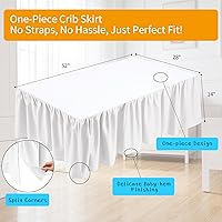 Vista 3 de Falda de cama para cuna, 100% algodón, natural, suave, transpirable para la piel delicada del bebé, falda de cama de cuna para bebés niños y niñas