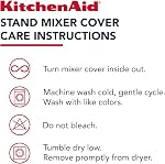 KITCHENAID Fitted Tilt-Head Stand Mixer Cover with Storage Pocket, Quilted 100% Cotton,14.4"x18"x10", Milkshake