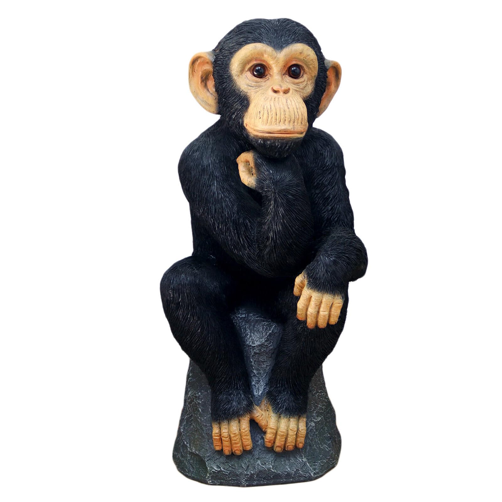 Darthome Black Monkey In Thought Ornament Resin Large Thinking Chimp Novelty Figure Gift