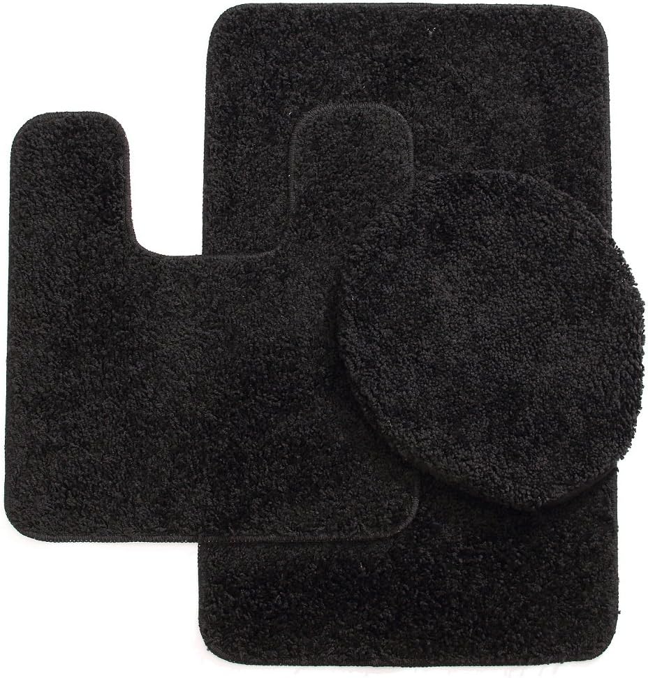 BH Home & Linen 3 Piece Monte Carlo Spa Collection Rug Set Large Mat 20" x 31 Contour 20" x 20 Lid Cover 18" x 19 Inch. (Beige)