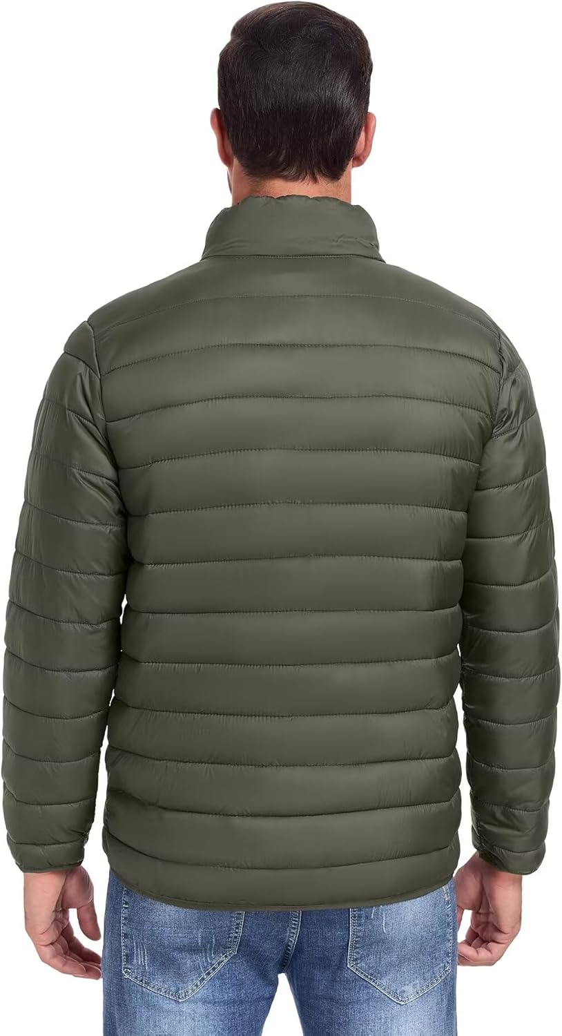 Mens Winter Coats Thermal Lightweight Puffy Jackets Men Waterproof Warm Puffer Coat with Zip Pockets - Image 2